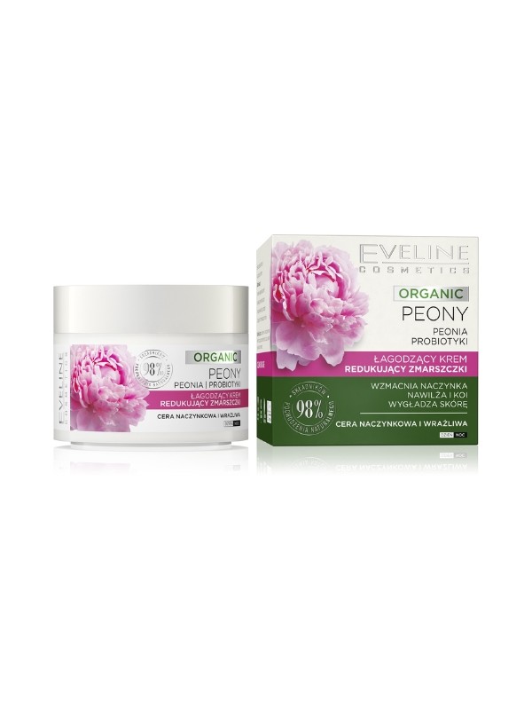 Eveline Organic Peony -Beruhigungs-Gesichtscreme zur Reduzierung von Falten, 50 ml