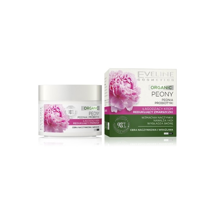 Eveline Organic Peony Verzachtende Gezichtscrème die rimpels vermindert 50 ml