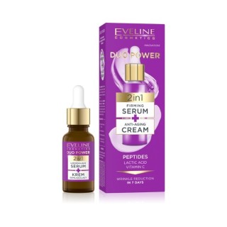 Eveline Duo Power 2in1 Straffendes Serum + Anti-Falten-Gesichtscreme 18 ml