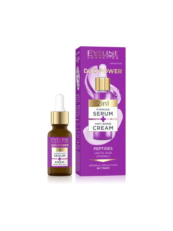 Eveline Duo Power 2in1 Straffendes Serum + Anti-Falten-Gesichtscreme 18 ml