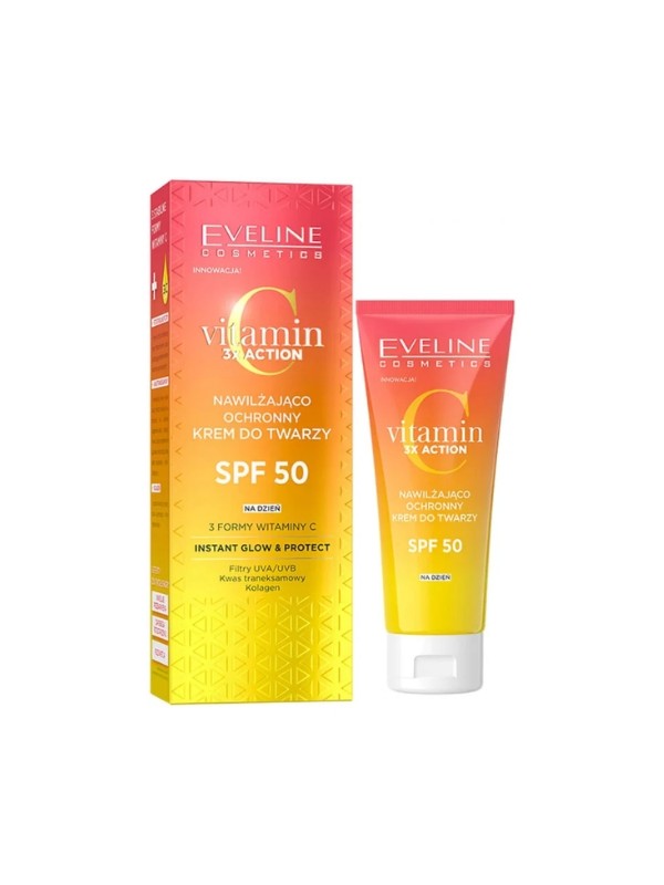 Eveline Vitamin C 3x Action Hydraterende en beschermende Gezichtscrème met SPF50 filter 30 ml