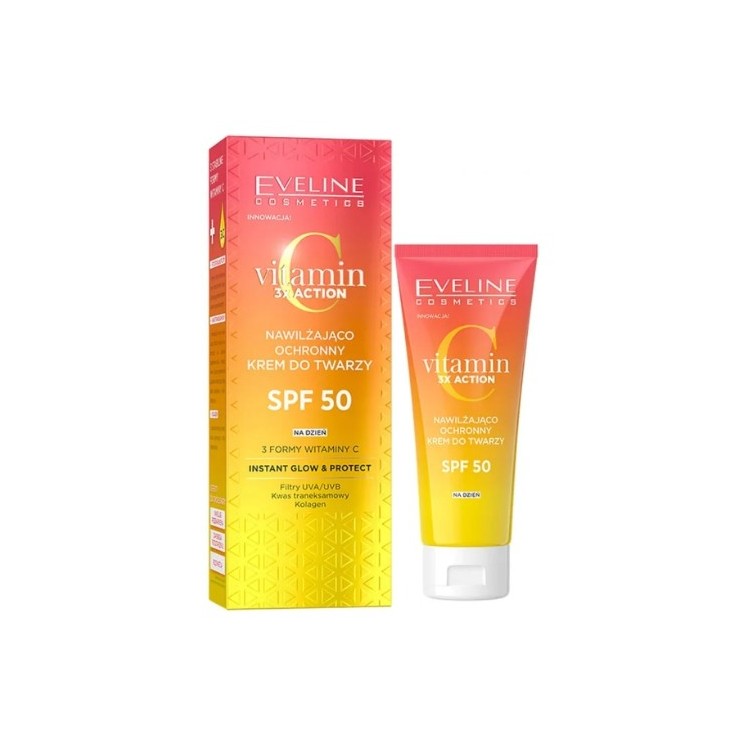 Eveline Vitamin C 3x Action Feuchtigkeitsspendende und schützende Gesichtscreme mit SPF50 Filter 30 ml