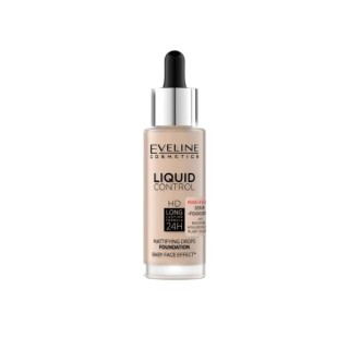 Eveline Liquid Control Facial foundation with Niacinamide in Droper /010/ Light Beige 32 ml