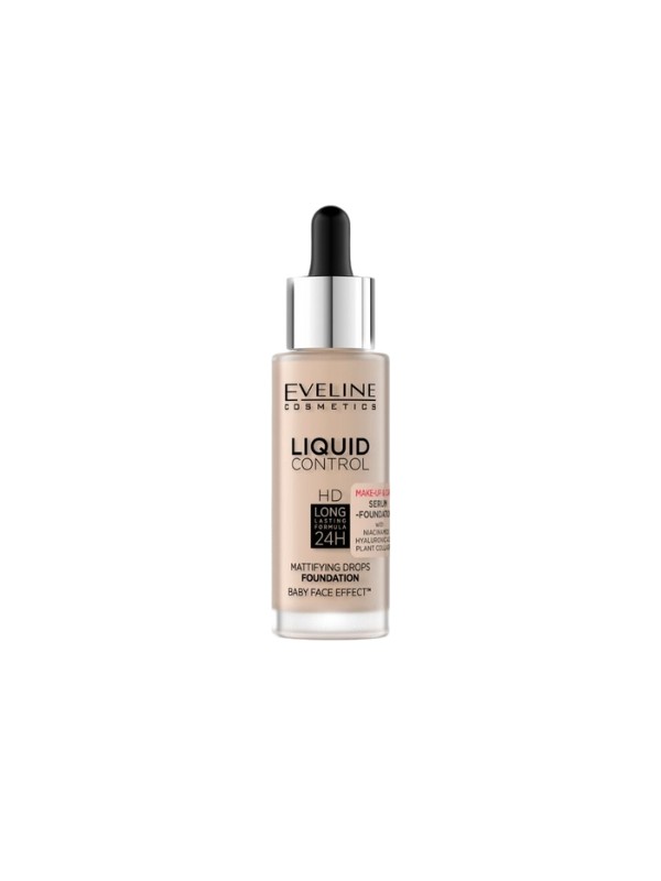 Eveline Liquid Control Facial foundation with Niacinamide in Droper /010/ Light Beige 32 ml