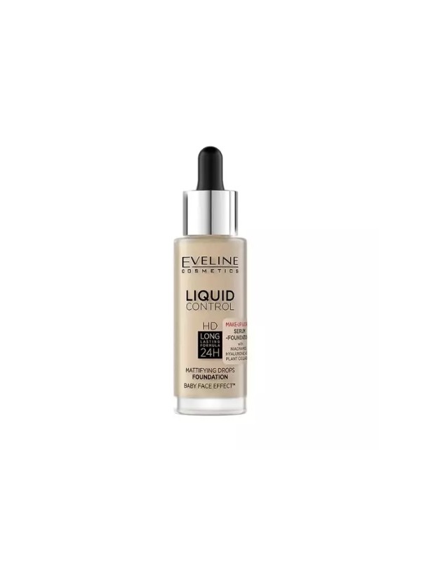 Eveline Liquid Control Gesichtsgrundierung mit Niacinamid in Dropper /015/ Light Vanilla 32 ml