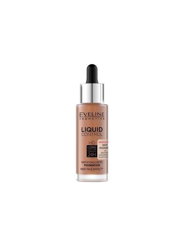 Eveline Liquid Control Gesichtsgrundierung mit Niacinamid in Tropfenform /065/ Toffee 32 ml