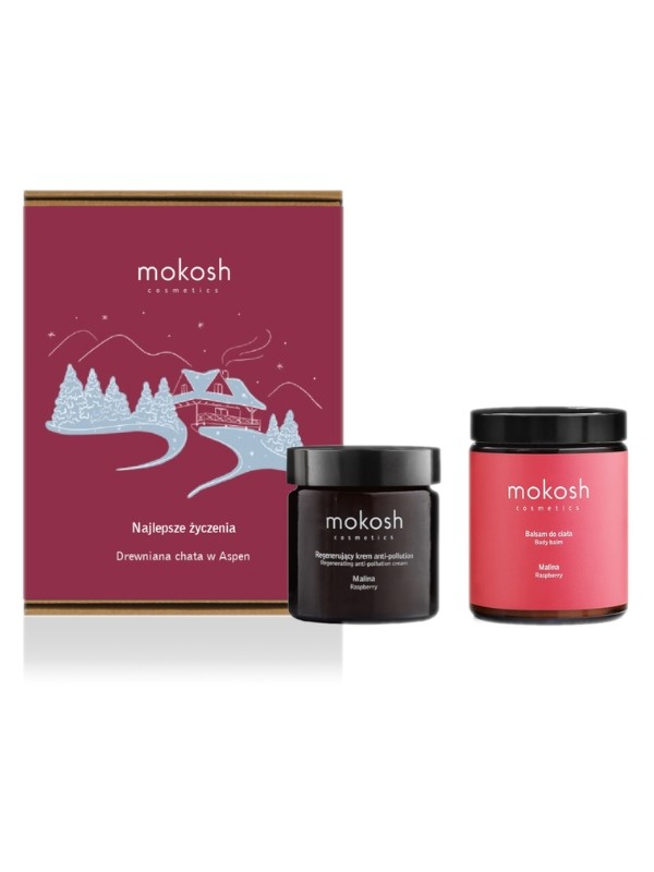 Mokosh Gift set Wooden hut in Aspen face cream 60 ml + Body lotion 180 ml