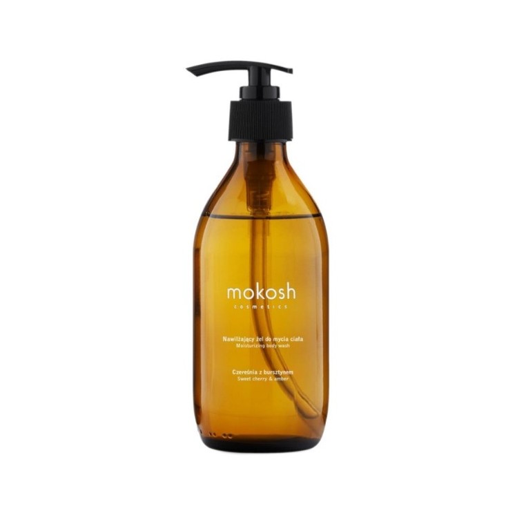 Mokosh vochtinbrengende body wash gel Kers met amber 300 ml