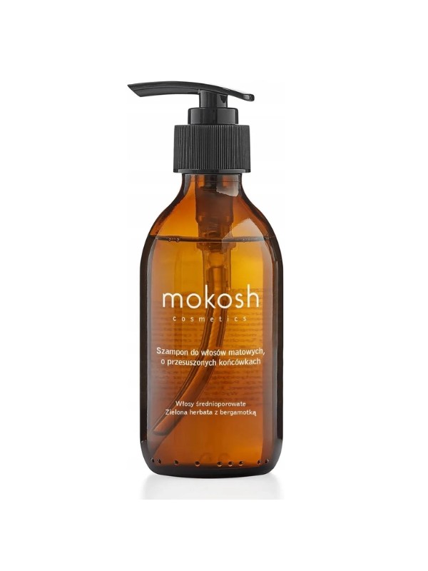 Mokosh Shampoo voor medium poreus, mat haar met droge punten Groene Thee met Bergamot 200 ml