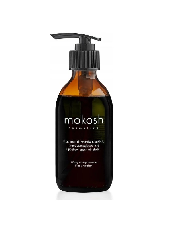 Mokosh Shampoo für Haare mit geringer Porosität, dünnem, fettigem und volumenlosem Haar, Feige mit Aktivkohle, 200 ml