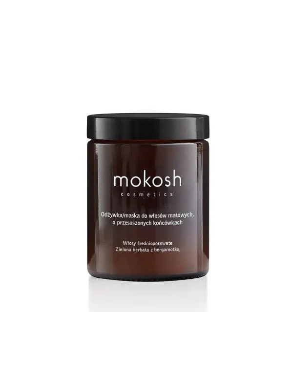 Mokosh Conditioner/Maske für mittlere Porosität, mattes Haar mit trockenen Spitzen, Grüner Tee mit Bergamotte, 180 ml