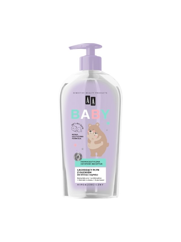 AA Baby Verzachtende Fluid met olie voor wassen en baden 400 ml