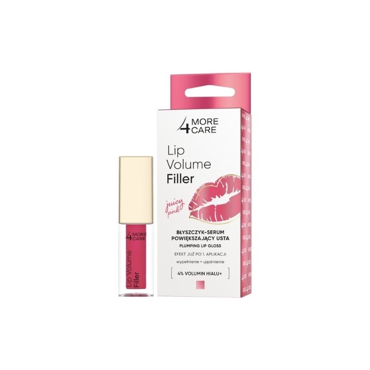 More 4 Care Lip Volume Filler Lip gloss - lip enlarging serum Juicy Pink 4.8 g