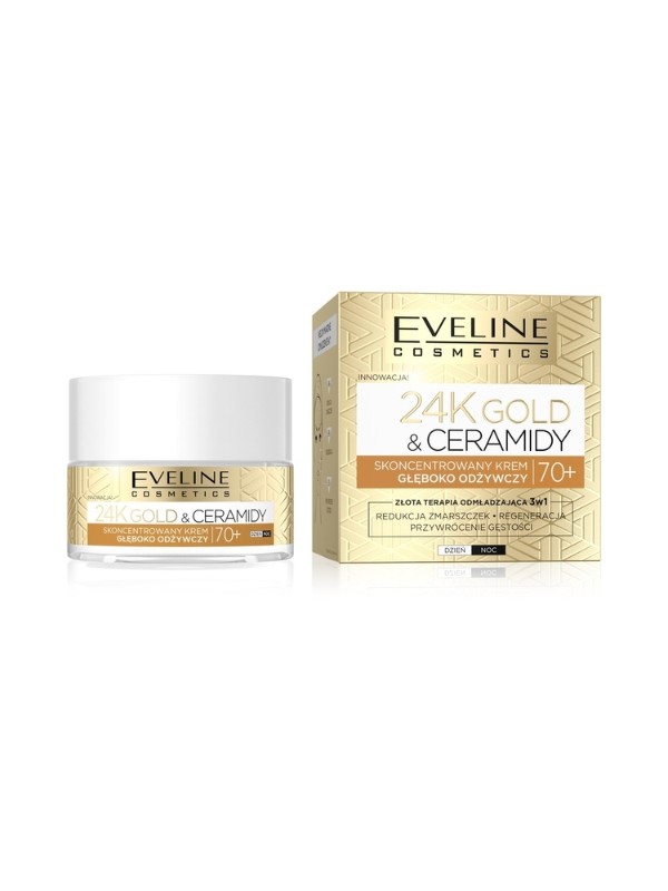 Eveline 24K Gold & Ceramides Konzentrierte Gesichtscreme 70+ Tiefenpflegend 50 ml