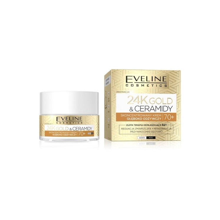 Eveline 24K Gold & Ceramiden Geconcentreerde Gezichtscrème 70+ Diep Voedend 50 ml