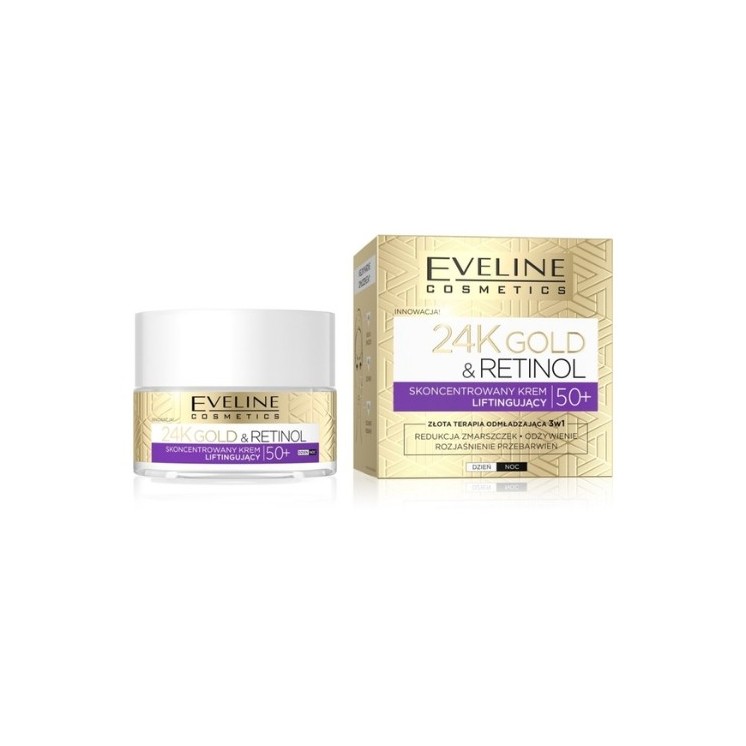 Eveline 24K Gold & Retinol Concentrated Face Cream 50+ Lifting 50 ml