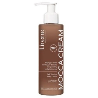 Lirene Self Tanning Body Cream Bräunung Feuchtigkeitsspendende Körpercreme mit Bio-Kokoswasser Mocca Cream 190 ml