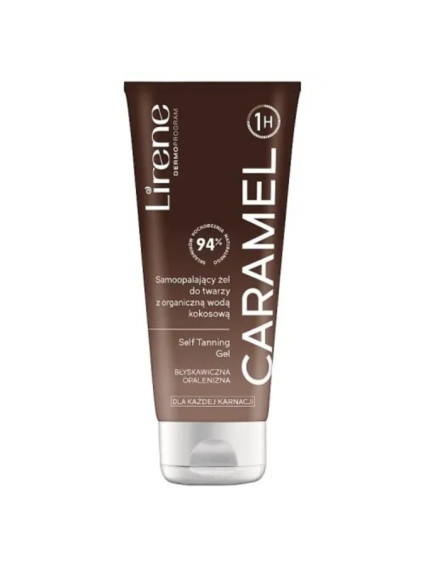 Lirene Self Tanning Gel Selbstbräunendes Gesichtsgel mit Bio-Kokoswasser Karamell 150 ml