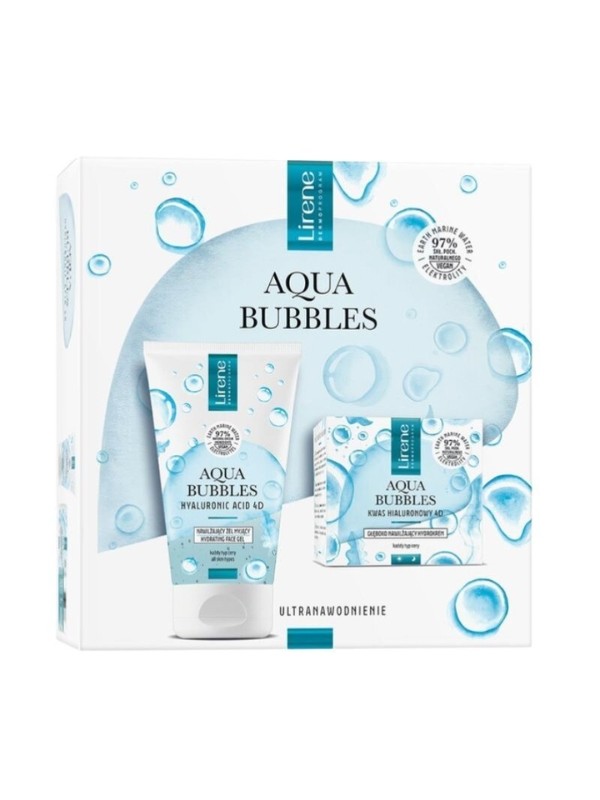 Lirene Aqua Bubbles Set: feuchtigkeitsspendende Gesichtscreme 50 ml + Gesichtsreinigungsgel 150 ml