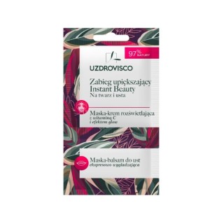 Uzdrovisco verschönernde Gesichts- und Lippenbehandlung Instant Beauty 8 ml: Aufhellende Gesichtscrememaske mit Vit.C + Balm-Mas