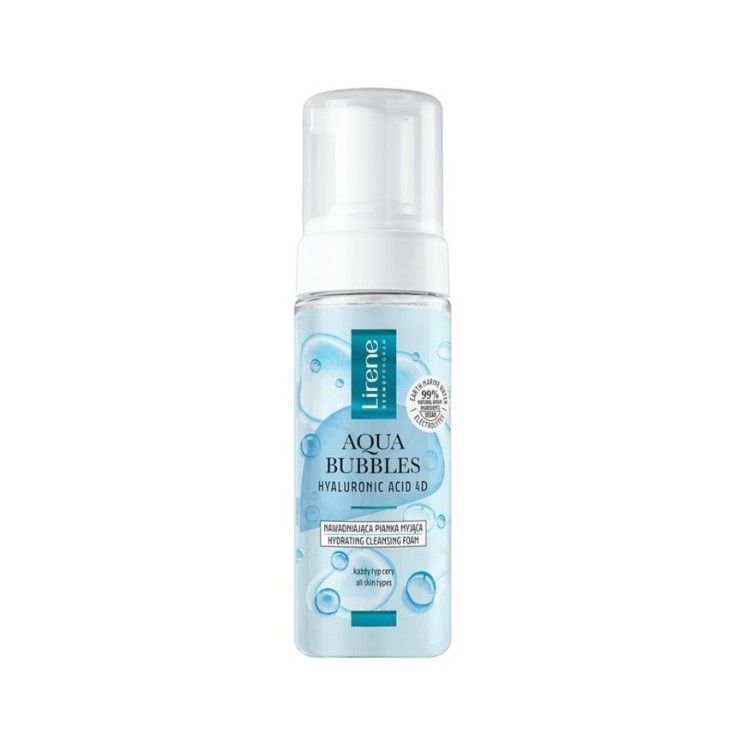 Lirene Aqua Bubbles Hyaluronic Acid 4D hydraterend gezichtsreinigingsschuim voor alle huidtypes 150 ml