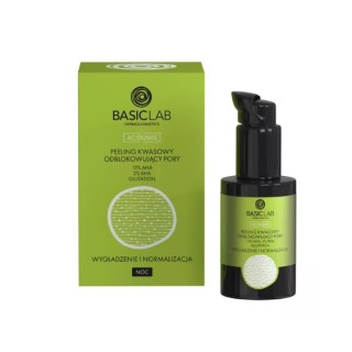 BasicLab Acidumis saures Peeling das die Poren mit den Säuren AHA 15 % und BHA 2 % befreit, 30 ml