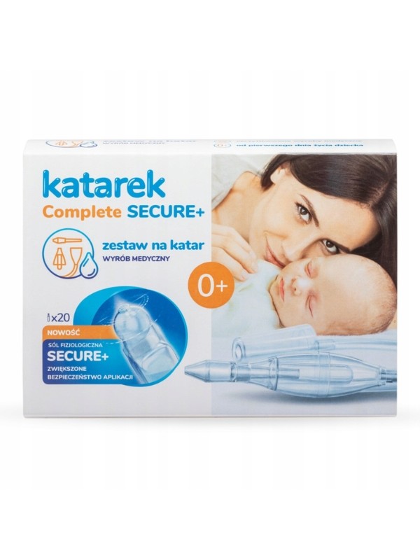 Katarek Complete Secure+ Runny nose kit: Vacuum cleaner aspirator and 20 bottles of physiological saline