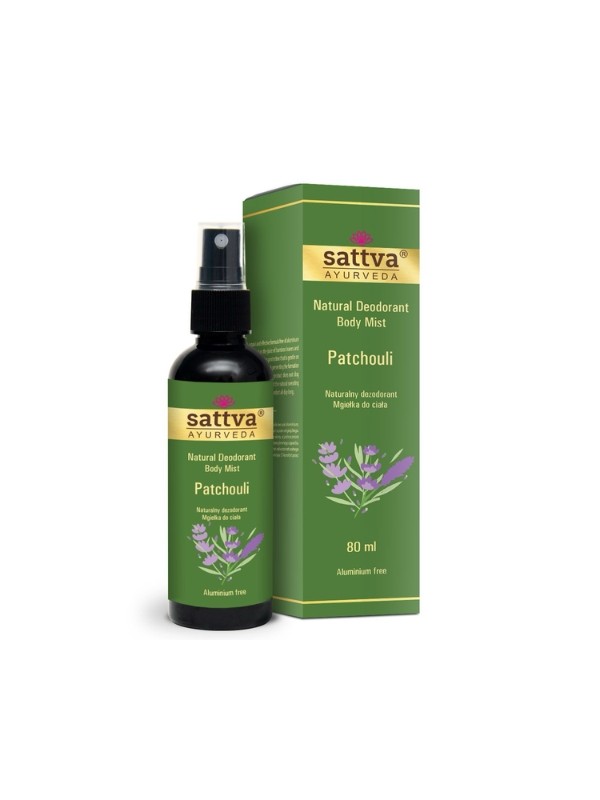 Sattva Ayurveda Patchouli natuurlijke deodorant - lichaamsmist 80 ml