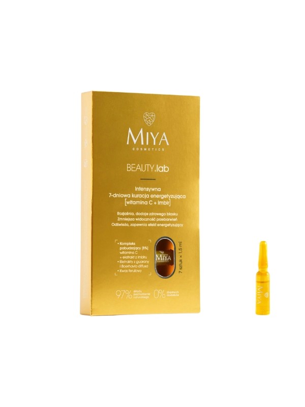 Miya BEAUTY .lab intensieve 7-daagse verkwikkende gezichtsbehandeling Vitamine C en Gember 5 ml