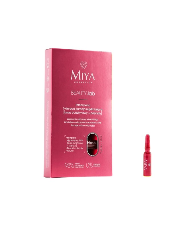 Miya BEAUTY .lab intensive 7-tägige straffende Gesichtsbehandlung Bernsteinsäure und Peptide 5 ml