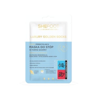 SheHand Luxury Golden Gloves Golden Softening Foot Mask in de vorm van sokken 1 paar