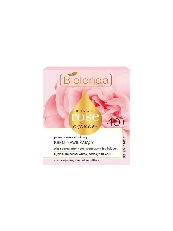 Bielenda Royal Rose Elixir Anti-Falten-Feuchtigkeits-Gesichtscreme für empfindliche Haut 40+ 50 ml