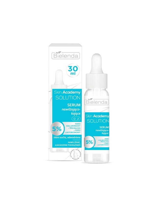 Bielenda Skin Academy Solutions Feuchtigkeitsspendendes und beruhigendes Serum Hyaluronsäure + Trahylose + Lactobionsäure 30 ml