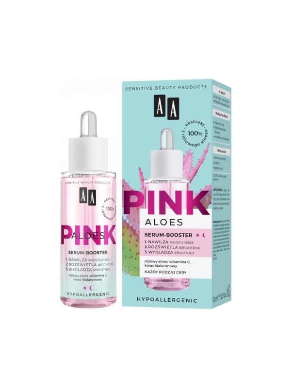 AA Aloes Pink Serum - facial booster with hyaluronic acid 30 ml