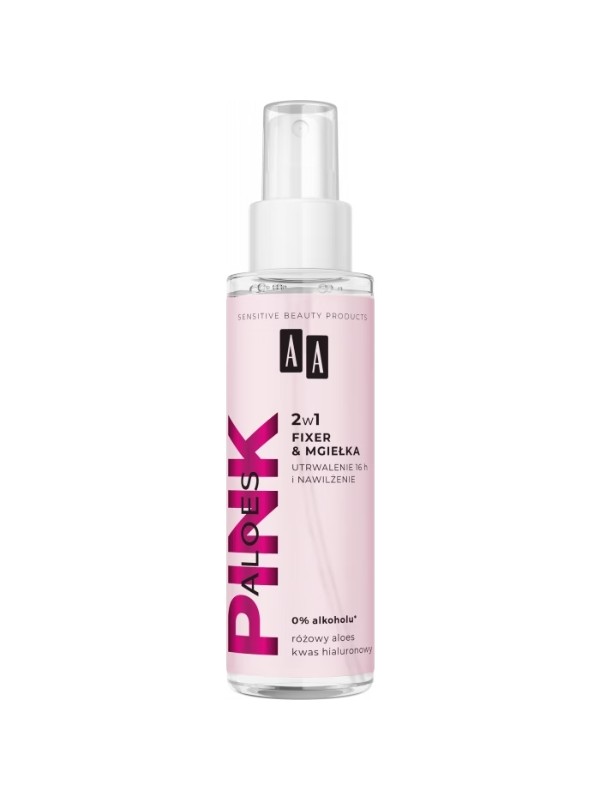 AA Aloes Pink Fixerende en hydraterende spray 2in1 Fixer en mist 150 ml