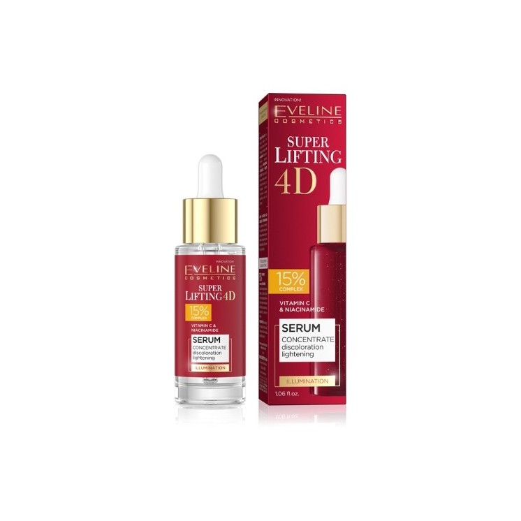 Eveline Super Lifting 4D Serum facial concentrate brightening discolorations 15% Complex 30 ml