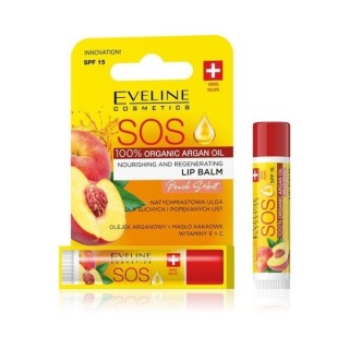 Eveline SOS nourishing and regenerating Lip balm SPF15 Peach