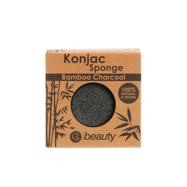 CS Beauty Konjac Bamboo & Charcoal Sponge 1 piece