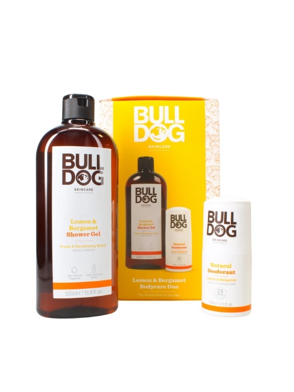 Bulldog Body Care Lemon & Bergamot Körperpflegeset: Duschgel 500 ml + Antitranspirant Roll-on 75 ml