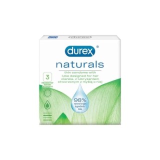 Durex Naturals Lube Condoms 3 pieces