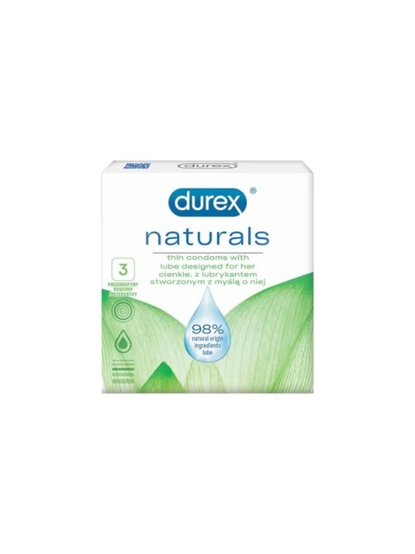 Durex Naturals Lube Condoms 3 pieces