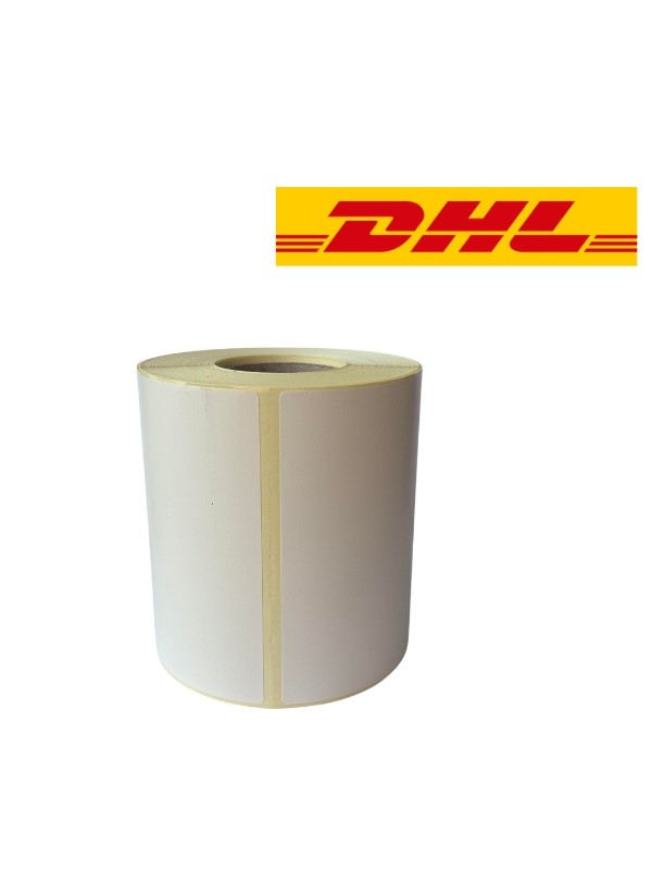 DHL Versandetikett weiß, 102 mm x 210 mm, 210 Etiketten auf Rolle, 25 mm Kern, thermisch ECO , langlebig 1 Stück