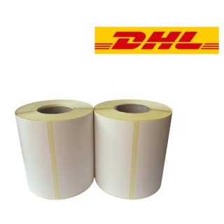 DHL Versandetikett weiß, 102 mm x 210 mm, 210 Etiketten auf Rolle, 25 mm Kern, ECO Thermo, langlebig 2er-Pack