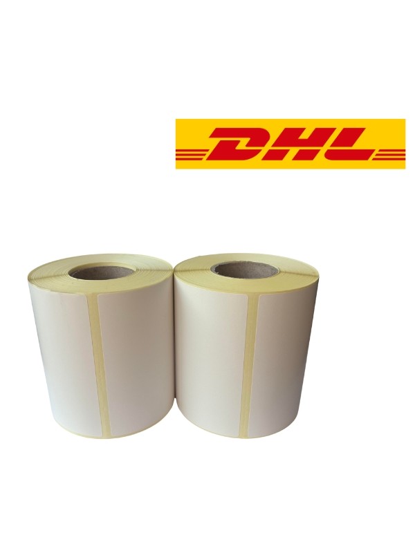 DHL shipping label white, 102 mm x 210 mm, 210 labels on a roll, 25 mm core, ECO thermal, durable 2-pack