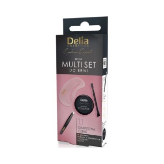 Delia Eyebrow Expert Multi Set voor wenkbrauwen Set: Pincet + 3 Sjablonen + Pommade met applicator 1.1 Grafietzwart