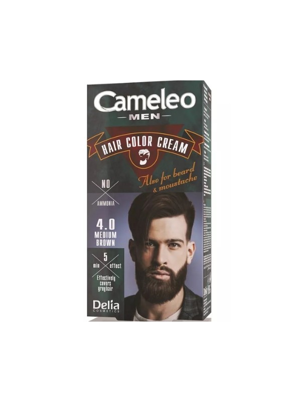 Delia Cameleo Men Hair and beard dye for men /4.0/ Medium Brown 30 ml