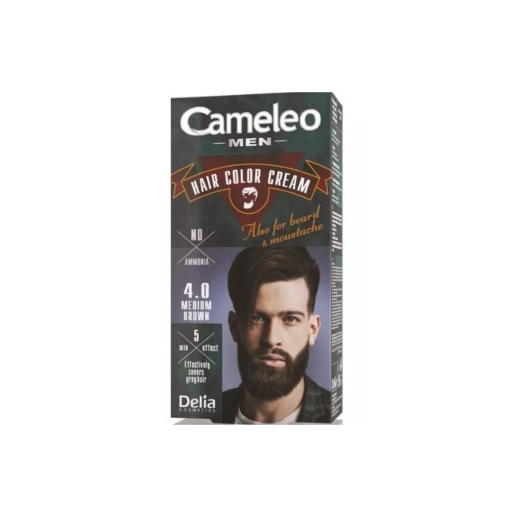 Delia Cameleo Men Hair and beard dye for men /4.0/ Medium Brown 30 ml