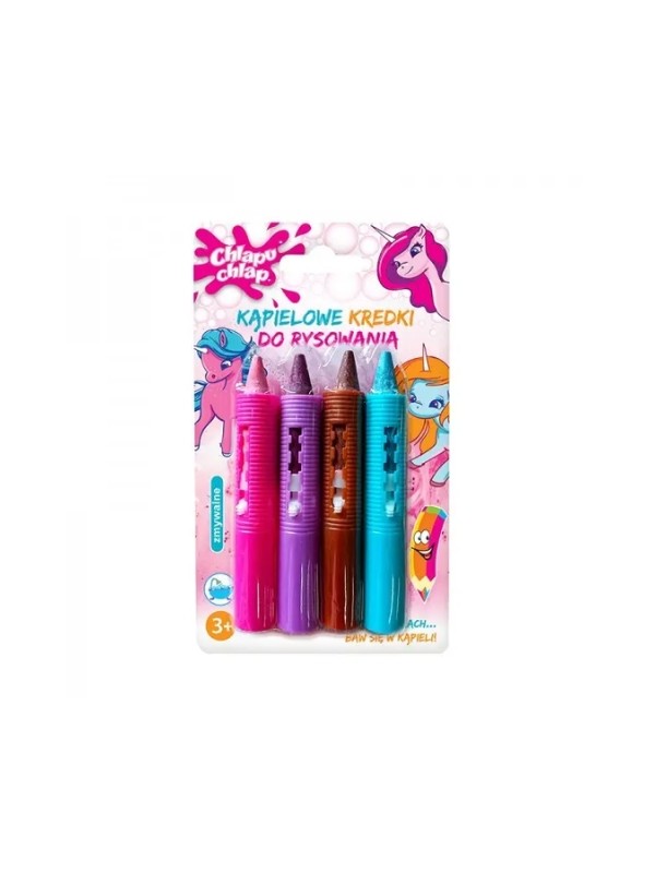 Chlapu Chlap bathing Unicorn drawing crayons, 4 pieces