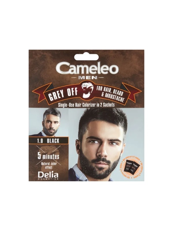 Delia Cameleo Men Grey Off Coloring cream for hair and beard /1.0/ Black 15 mlx2