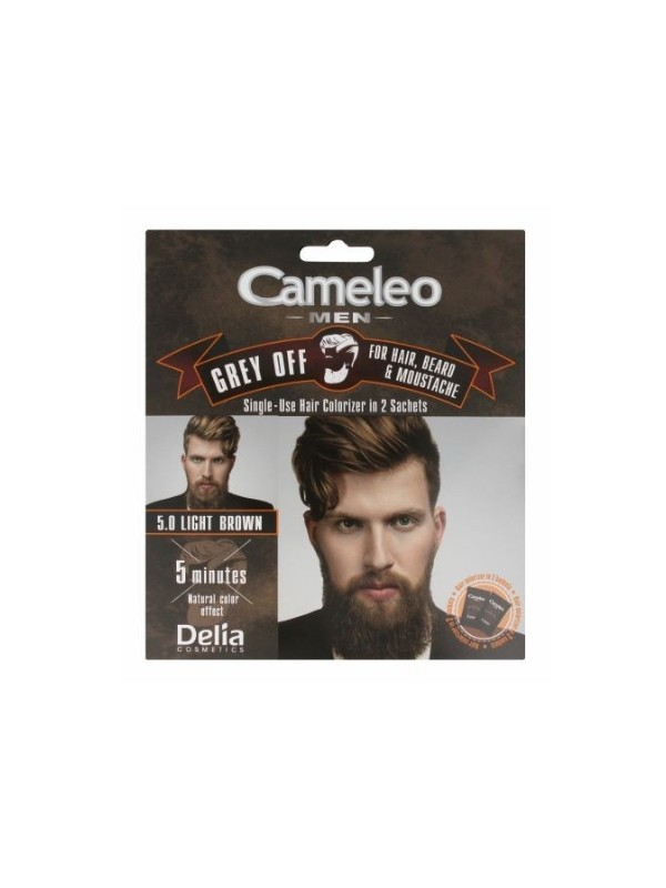 Delia Cameleo Men Grey Off Coloring cream for hair and beard / 5 / Light Brown 15 mlx2